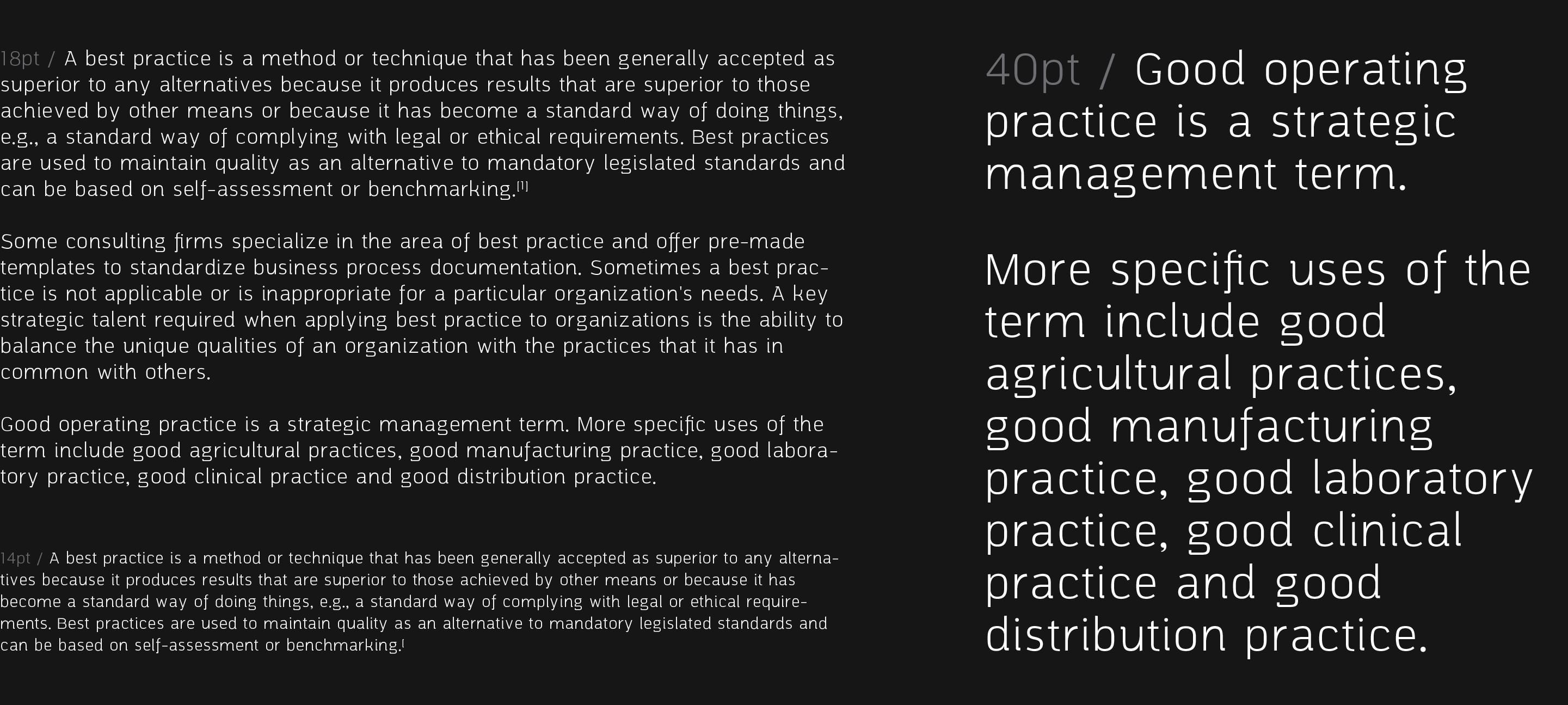 Type sizes of Practice-Sans Typeface by Alexandru Năstase